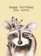 verjaardag kaart hip happy birthday to you cutie wasbeer